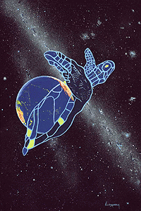 'Pacific Space Turtle' Giclee print by Jon Lomberg
